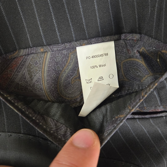 Y2K Lauren Ralph Lauren Black Pinstripe Single Breasted Wool Suit Jacket Size 48 - Picture 13 of 16